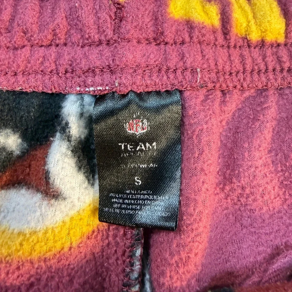 Washington Redskins NFL Pajama Pants Mens Small Burgundy Fleece All Over Print